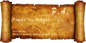Pagács Adony névjegykártya